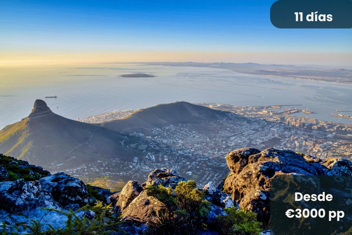 Vista panorámica de Ciudad del Cabo durante un viaje a Sudáfrica
